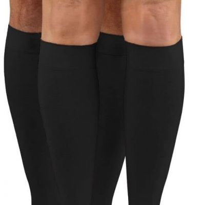 Dr. Comfort Unisex Microfiber Opaque +Plus Below Knee 20-30mmHg (Black) X-Large